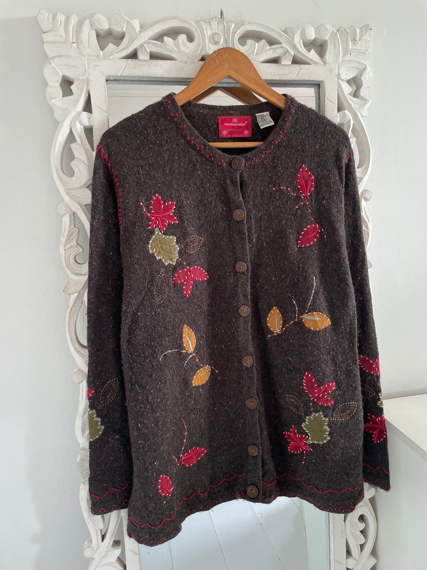 Holiday Lodge Embroidered Vintage Sweater-Bust 50