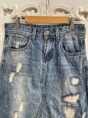 Ripped Denim Skirt-Waist 28