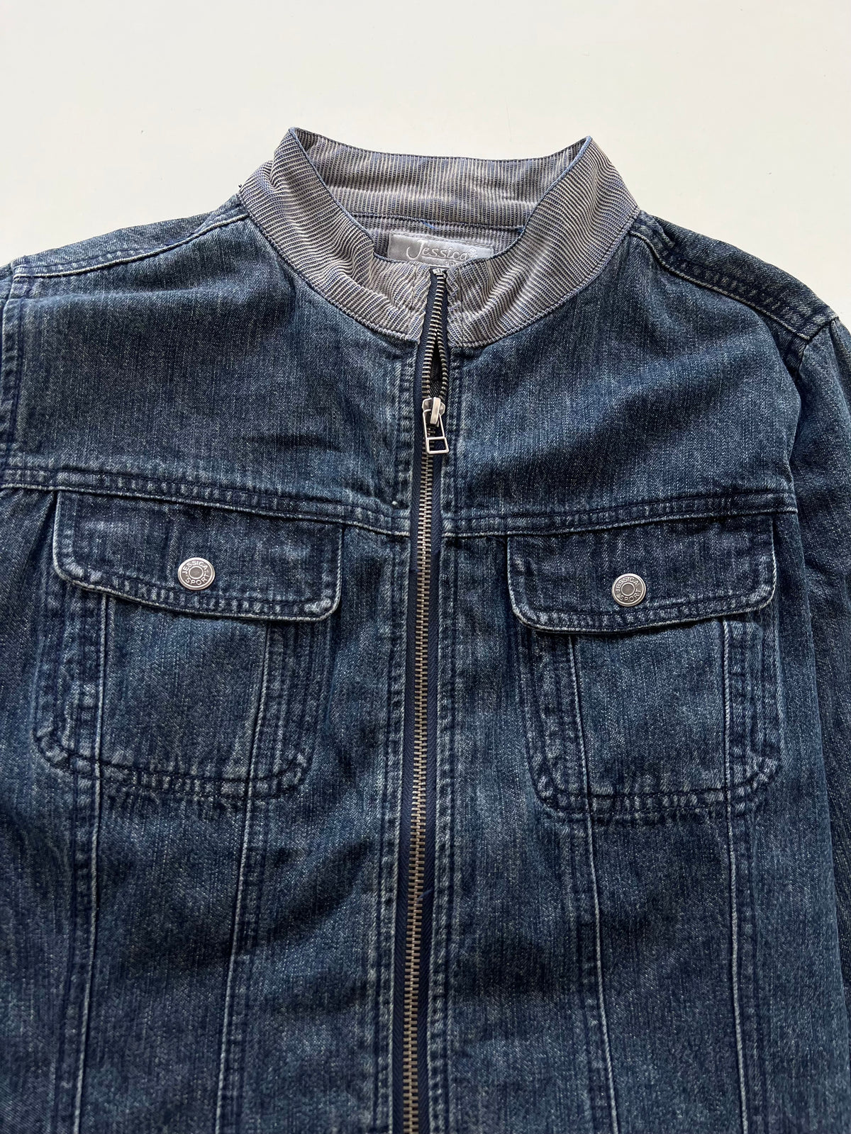 Jessica Y2k Zip Up Denim Jacket-Bust 40