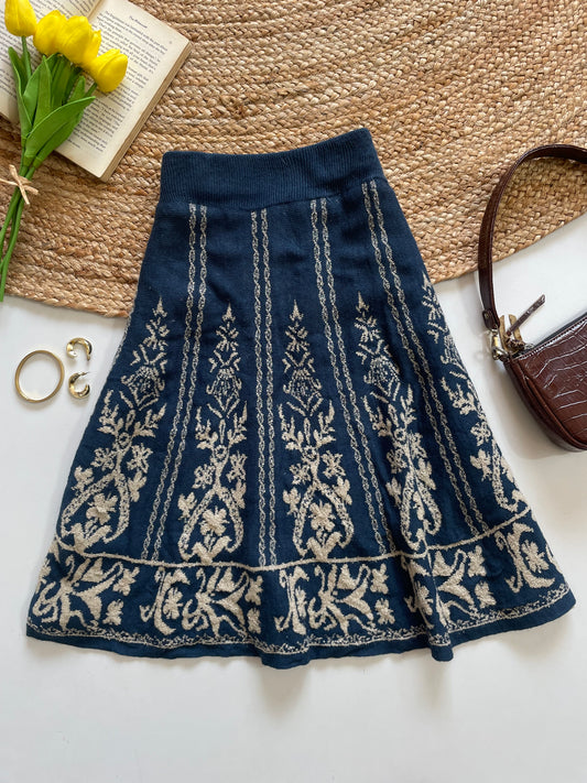 Vintage Knit Long Skirt - Waist 26 to 30