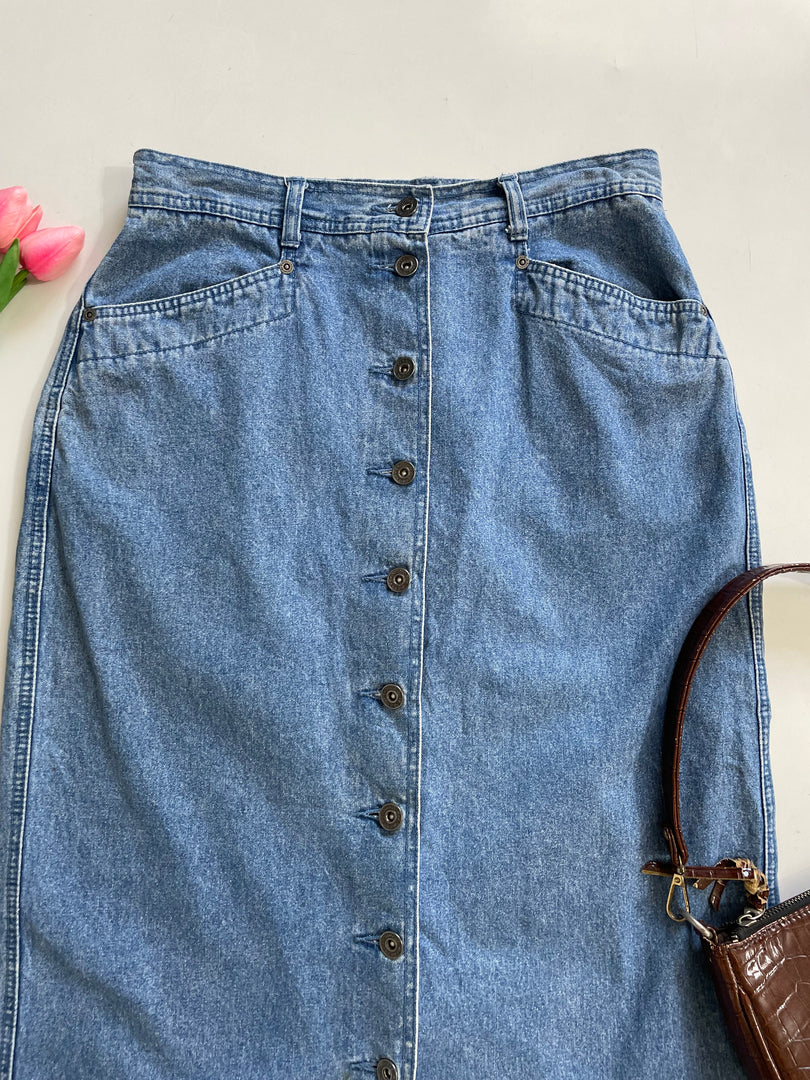 Christopher & Banks Denim Skirt-Waist 30