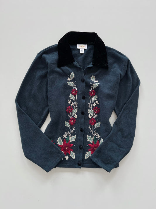Talbots 88% Lambswool Vintage Embroidered Sweater-Bust 42