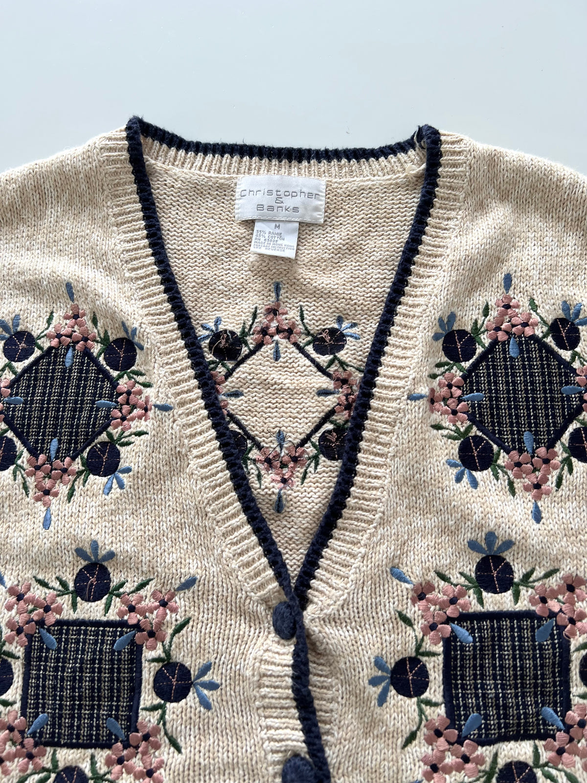 Christopher&Banks Embroidered Vest Sweater-Bust 44