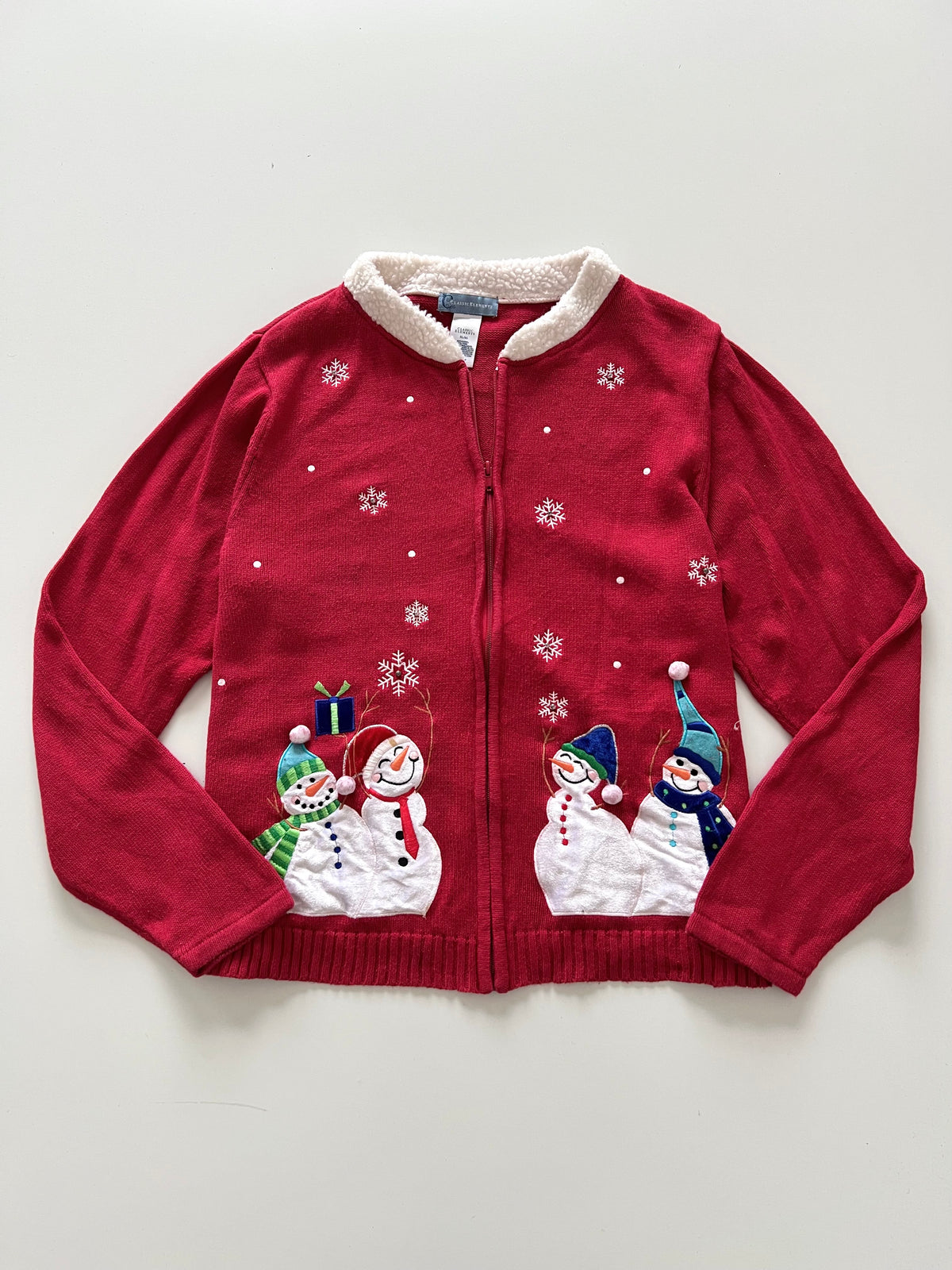 Classic Elements Christmas Zip Up Sweater-Bust 46