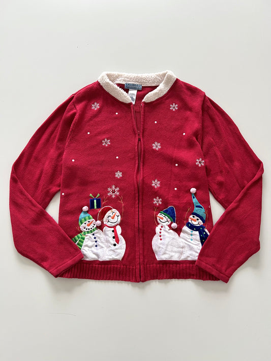 Classic Elements Christmas Zip Up Sweater-Bust 46