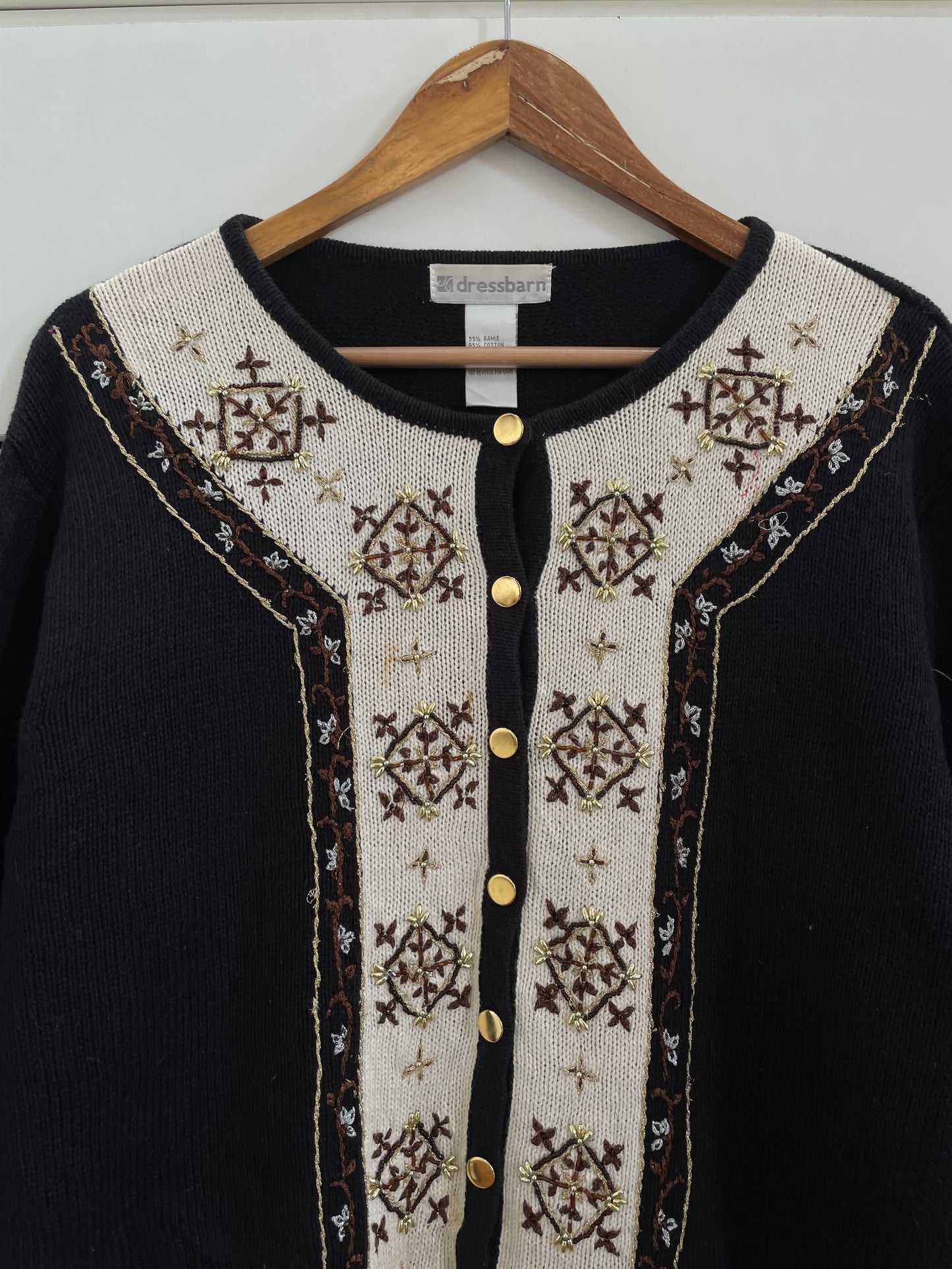 Dressbarn Embroidered Vintage Sweater-Bust 46
