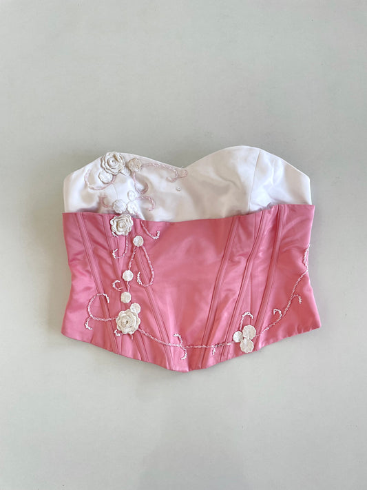 Vintage Embroidered Corset Top-Bust 38