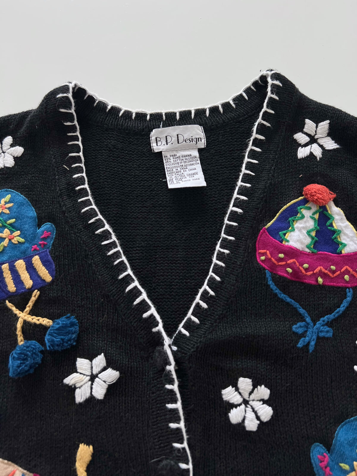 BPDesign Embroidered Christmas Sweater Vest-Bust 50