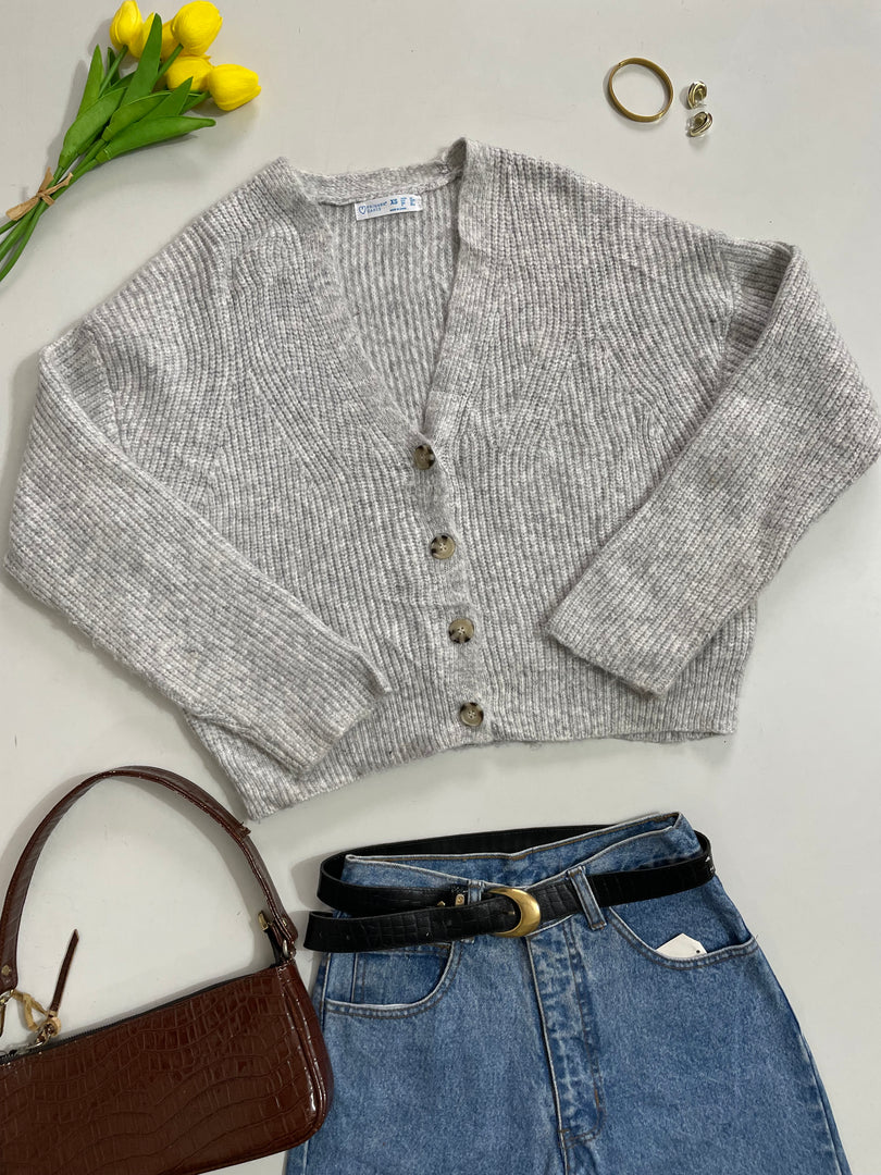 Primark Soft Grey Baggy Cardigan-Bust 46