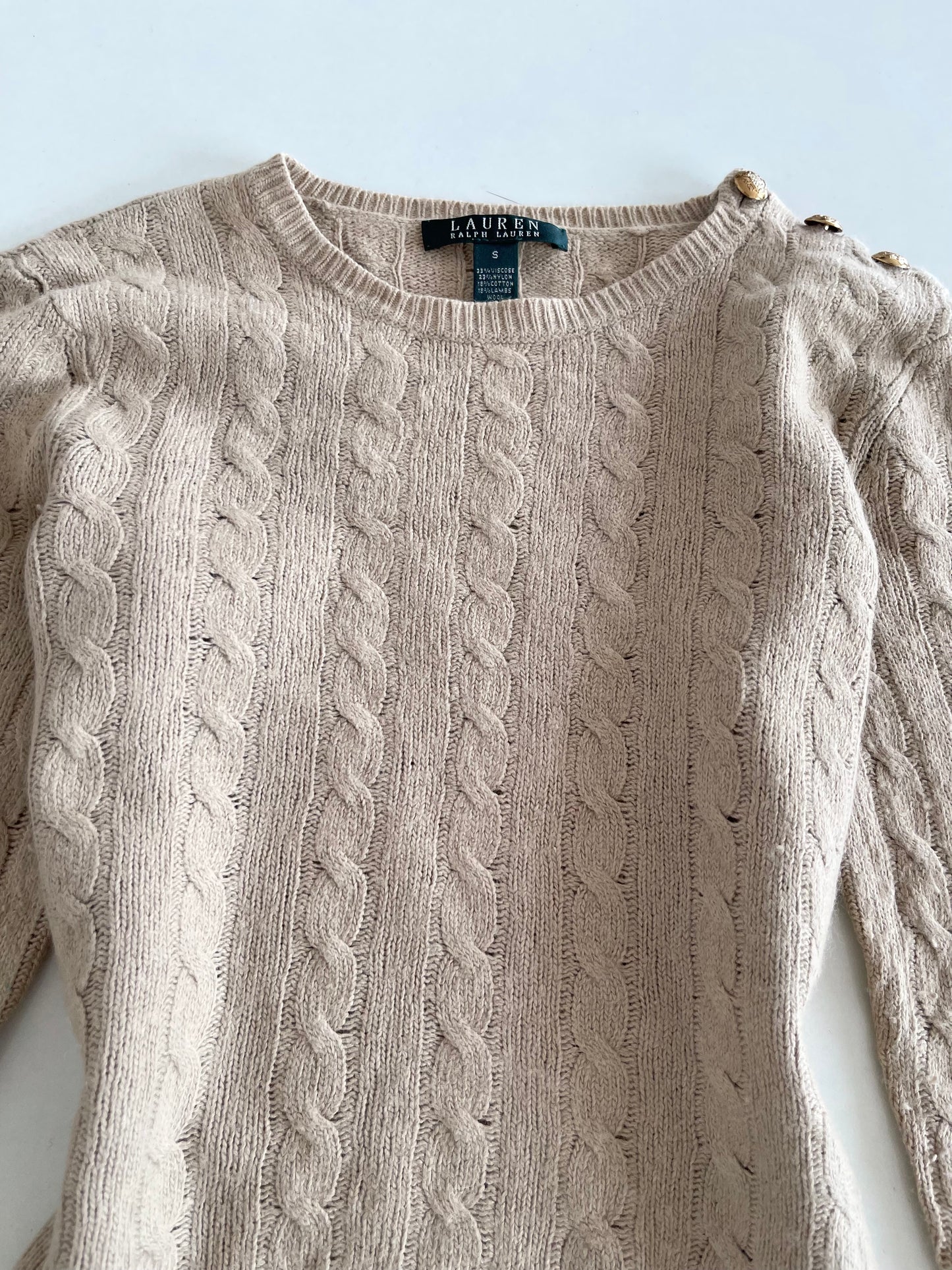 Ralph Lauren 18% Lambswool Vintage Sweater-Bust 34