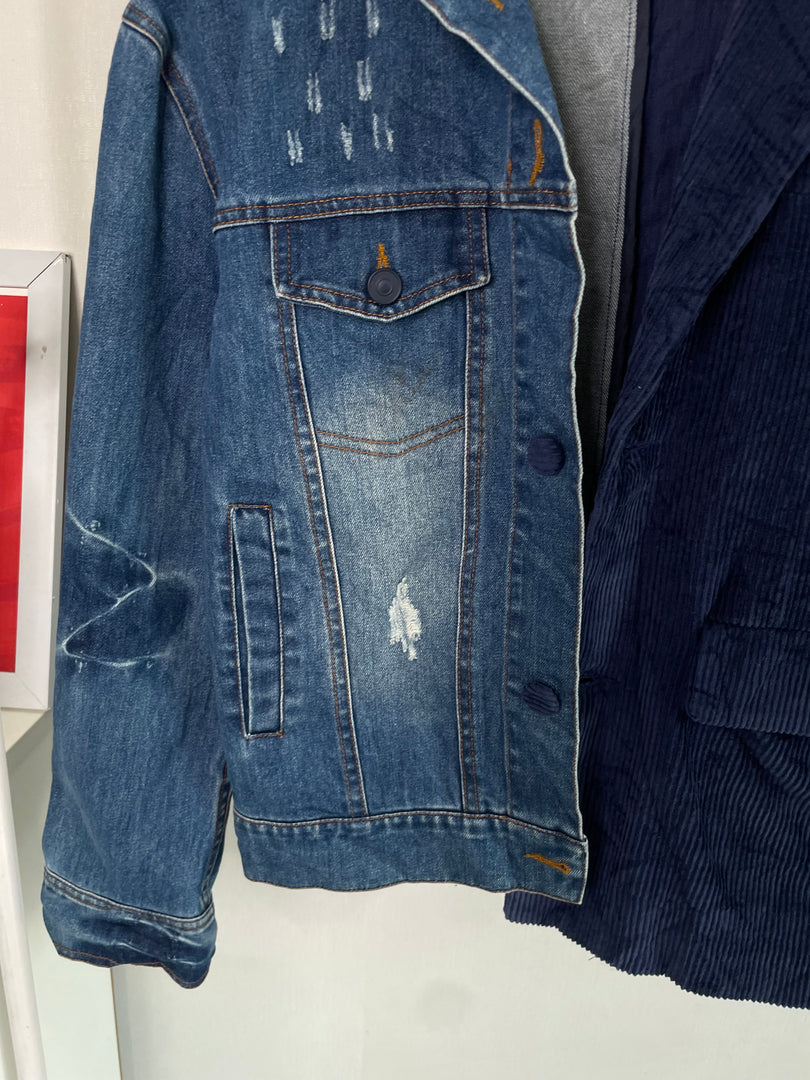 Outdated Jacket Half & Half Denim Jacket-Bust 46 – Outdated