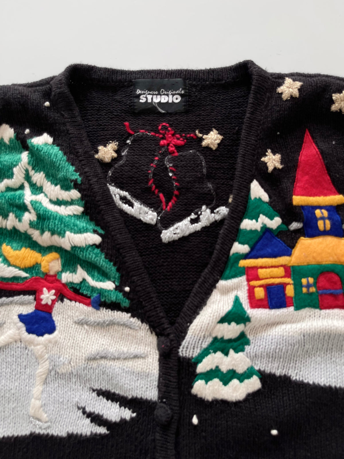 Studio Embroidered Christmas Vest Sweater-Bust 38