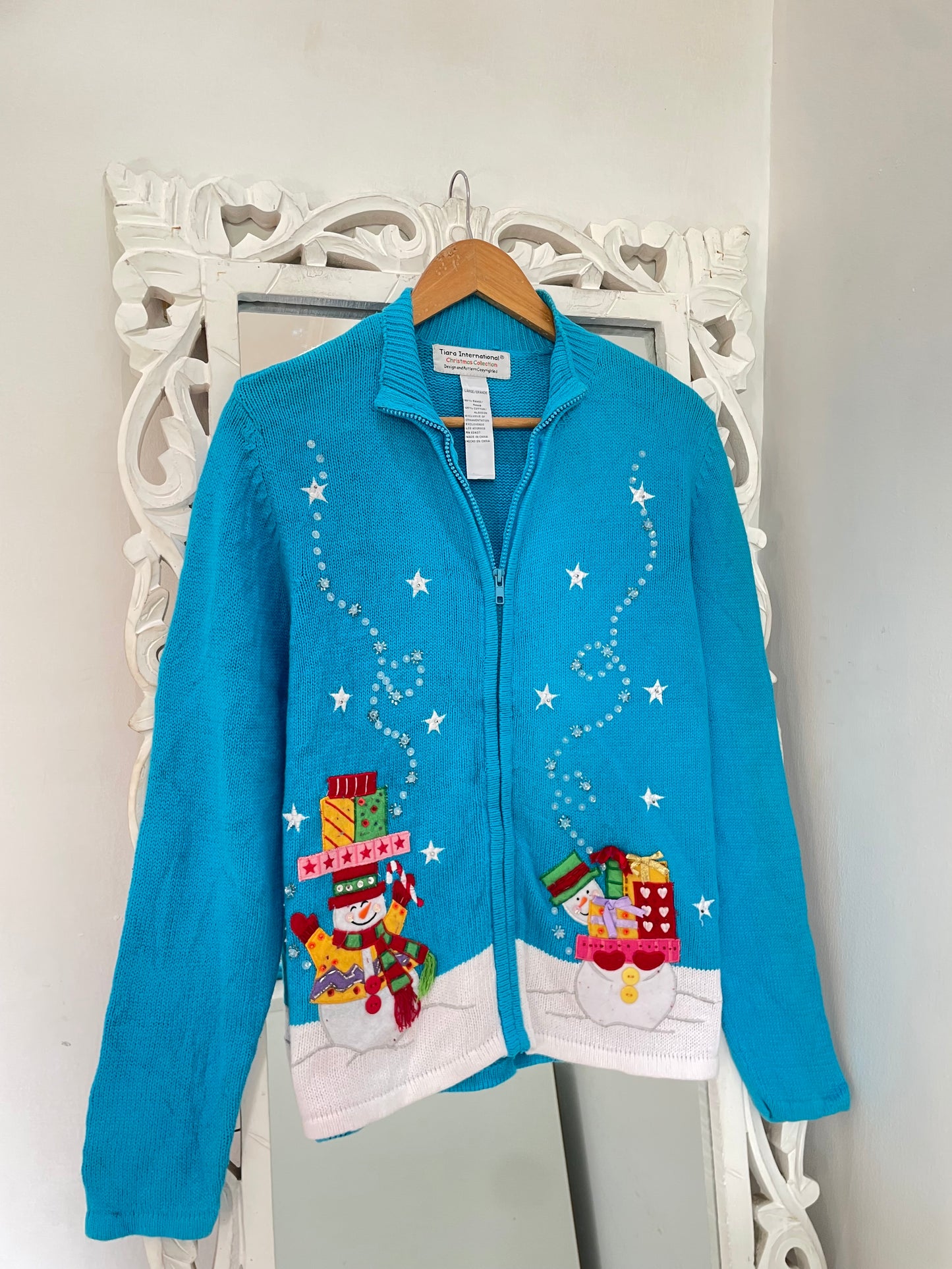 Tiara Embroidered Christmas Sweater-Bust 52