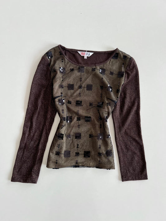 Y2k Sequin Top-Bust 38 to 40
