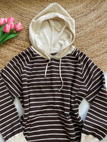 Load image into Gallery viewer, Hooded Striped Brown Warm Winter Dress - Bust 44 to 46
