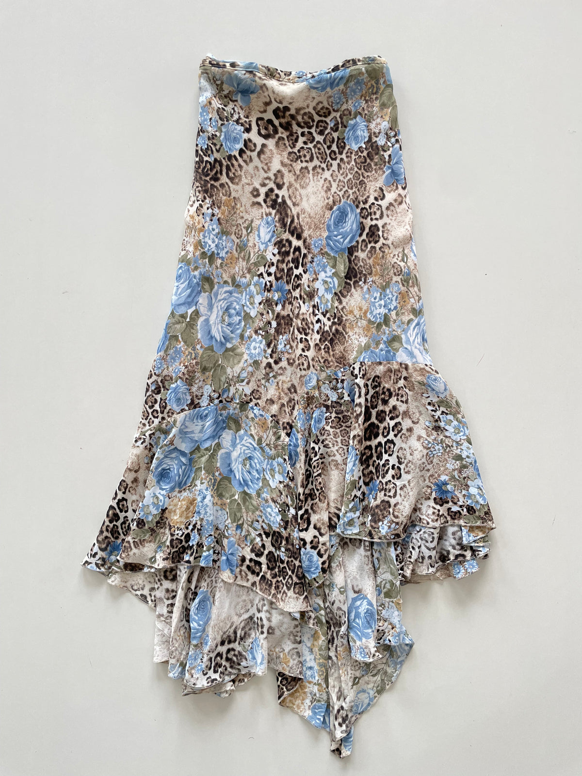 Asymmetric Vintage Floral Skirt-Waist 38