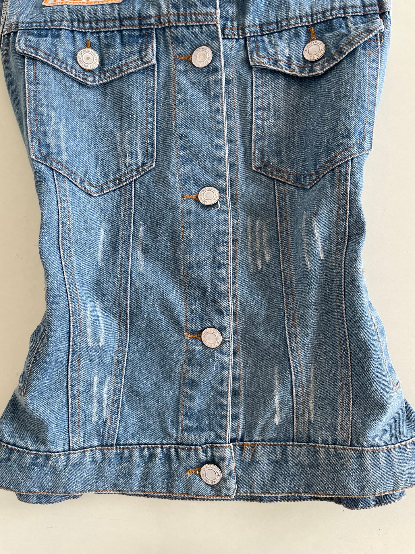 Patchwork Denim Top-Bust 38