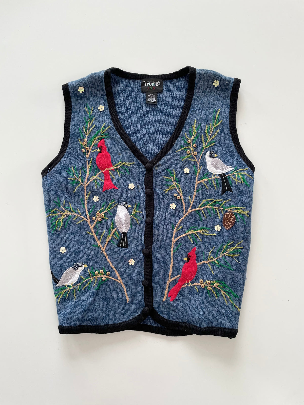 Studio Embroidered Vest Sweater-Bust 44