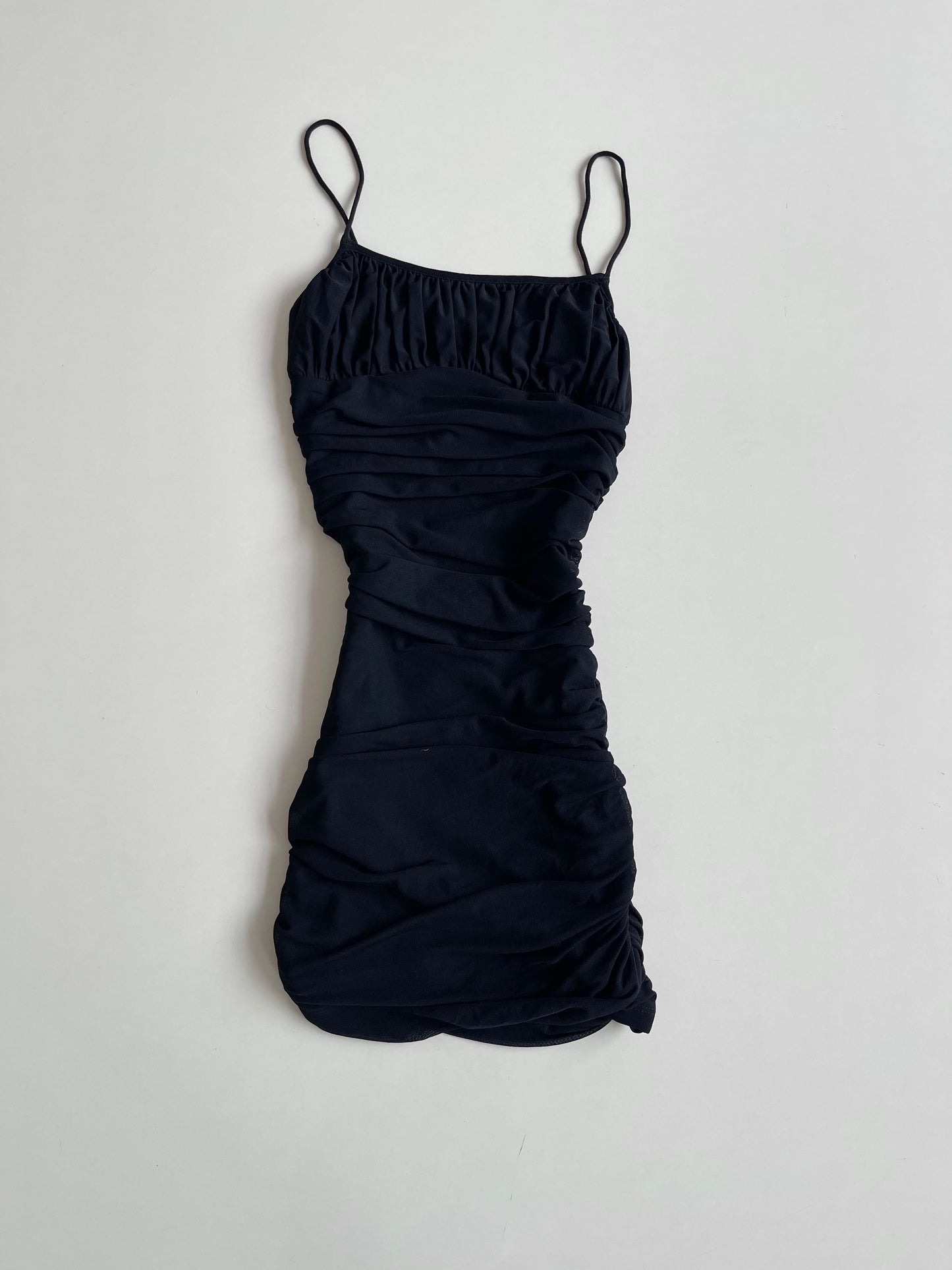Black Ruched Slip Dress-Bust 30 to 32