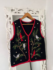 Vintage Embroidered Sweater Vest-Bust 40