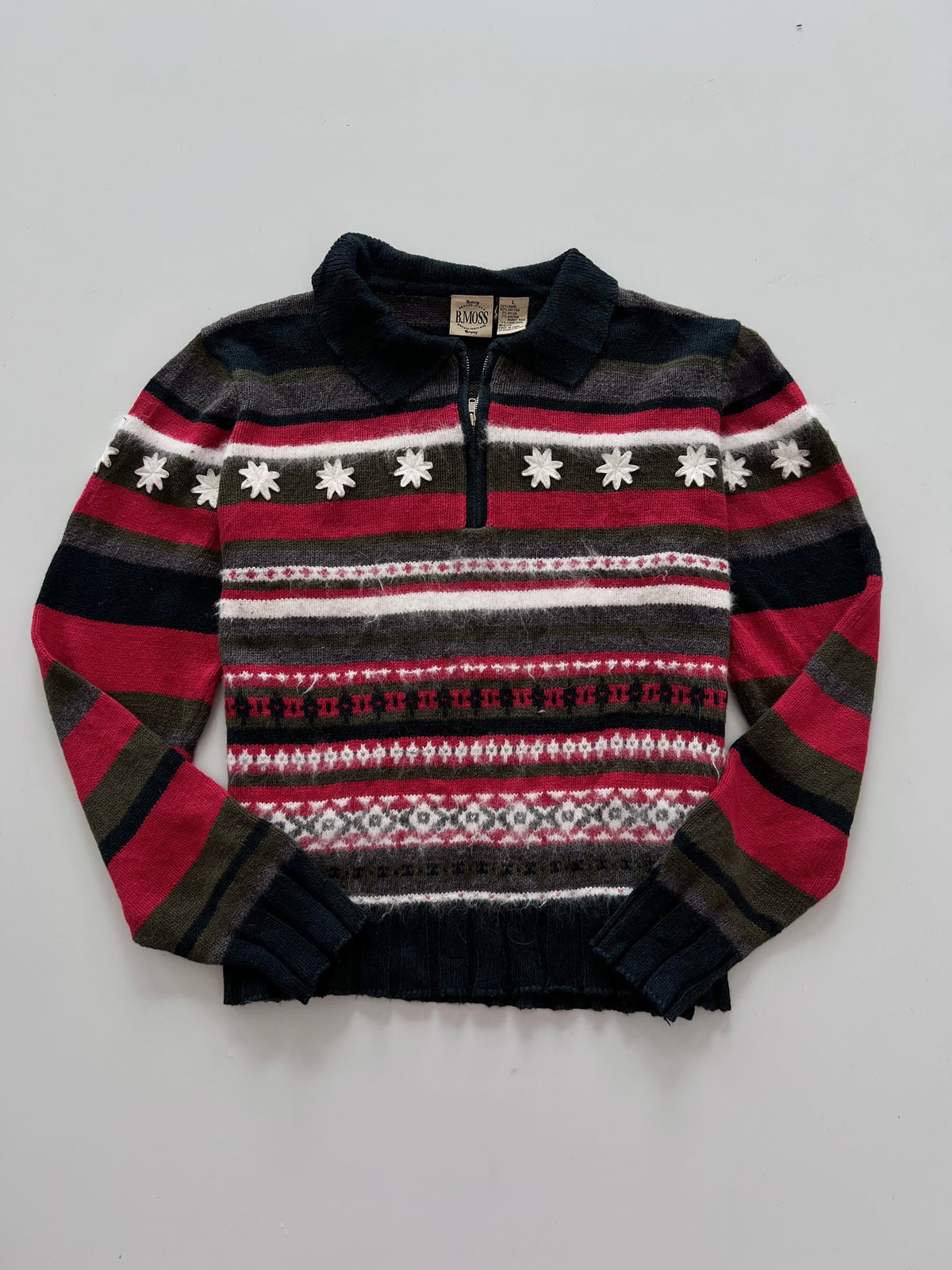 BMoss Embroidered Sweater-Bust 40