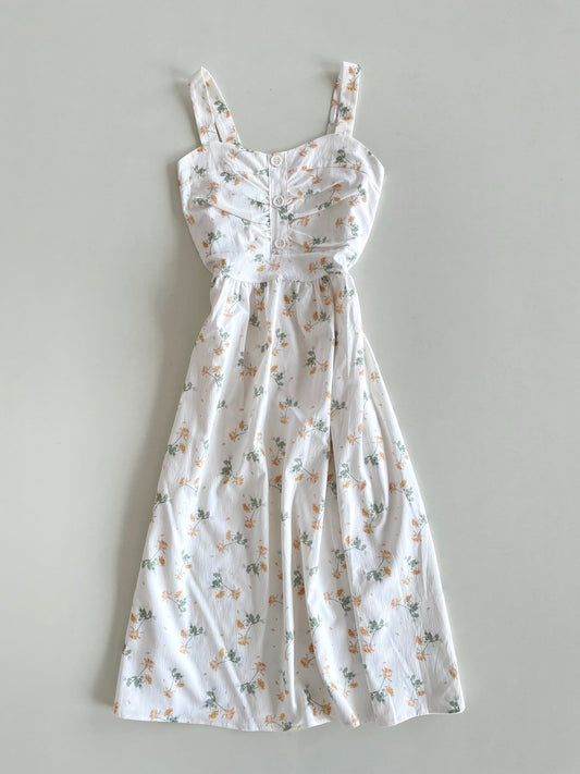 Cottagecore White Dress-Bust 30 to 32