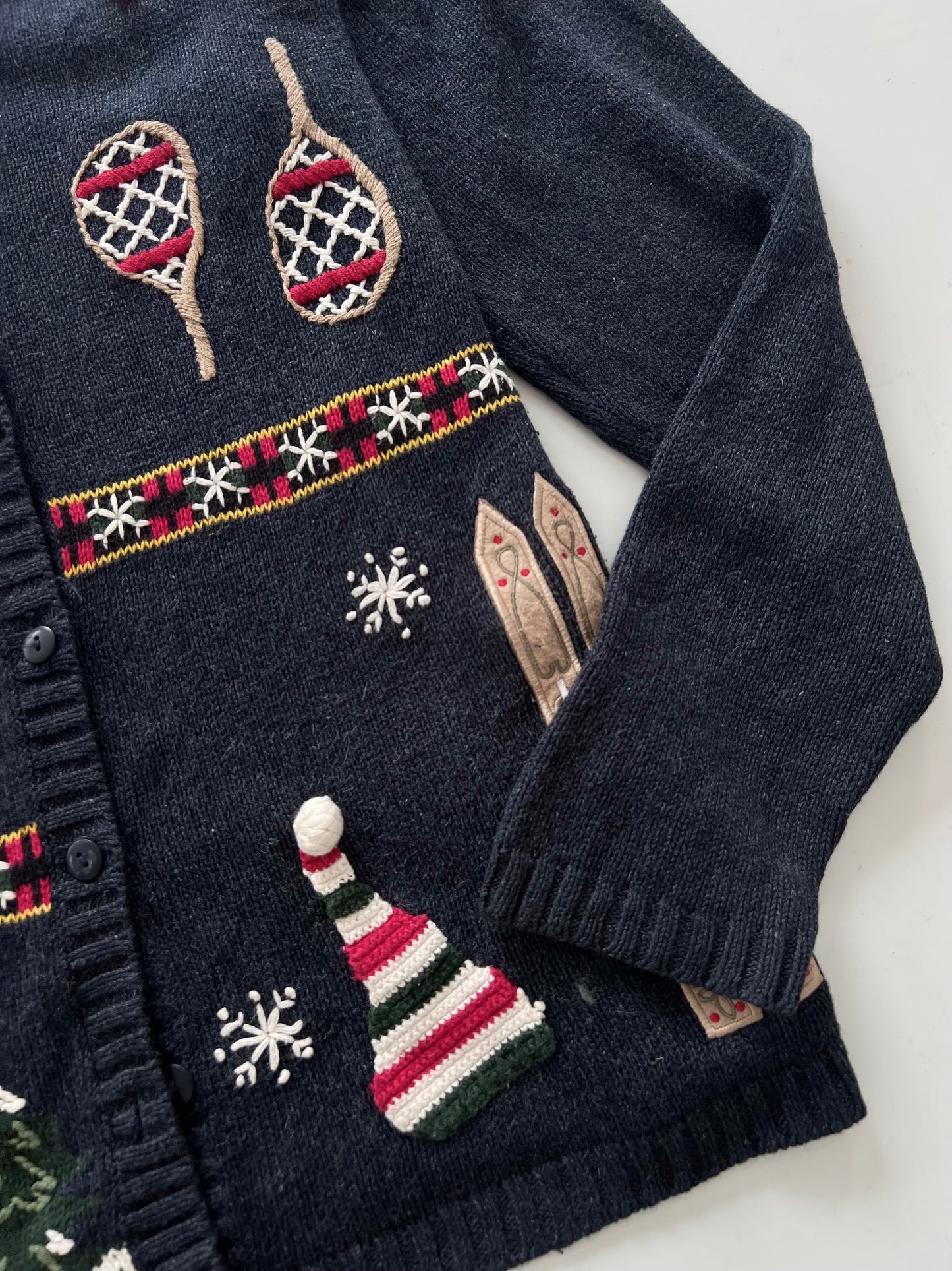 The Quacker Factory Vintage Embroidered Christmas Sweater-Bust 44