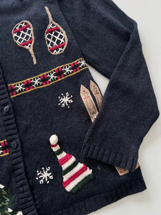 The Quacker Factory Vintage Embroidered Christmas Sweater-Bust 44