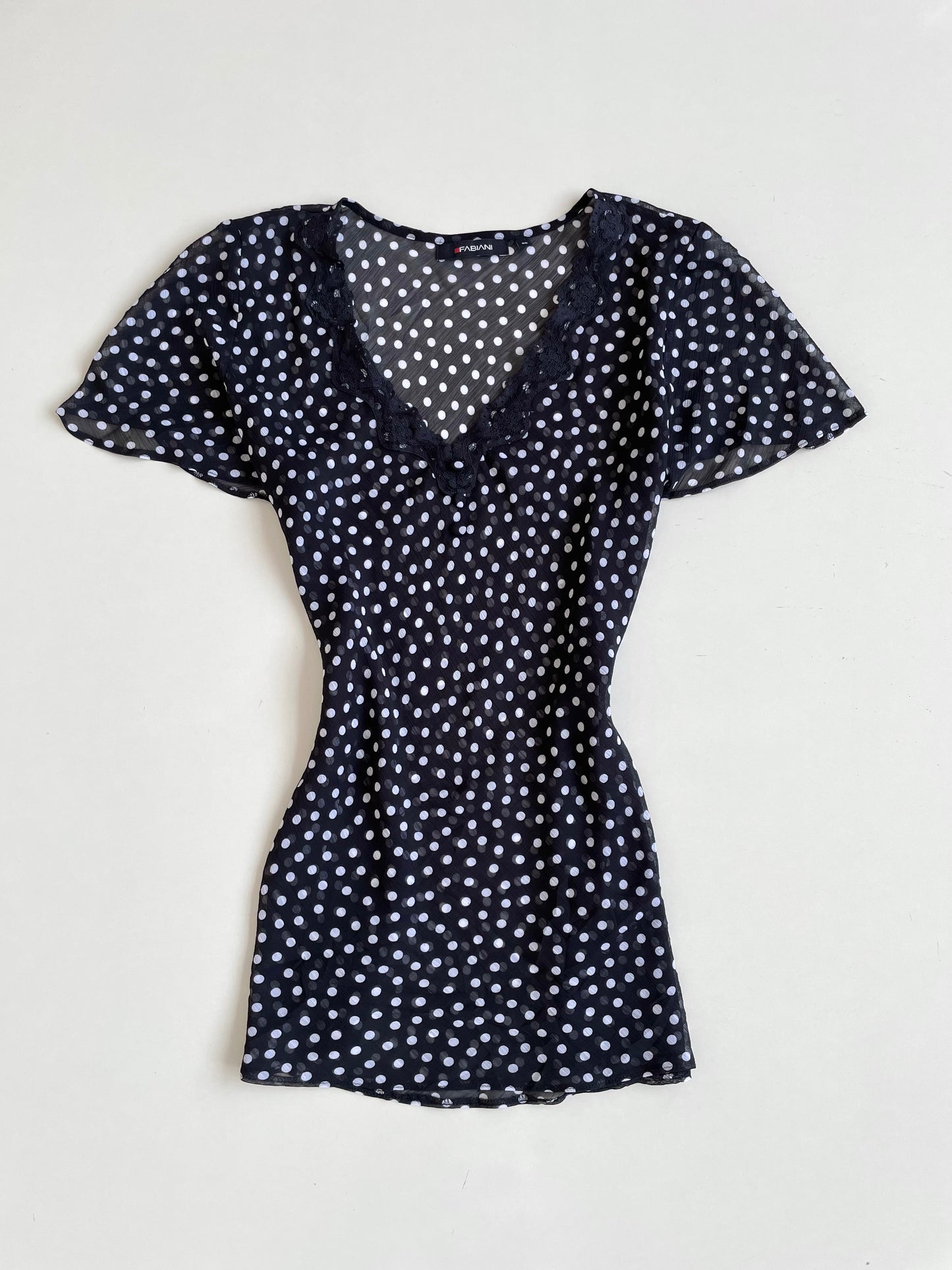 Fabiani Sheer Polka Dot Top-Bust 40 to 42