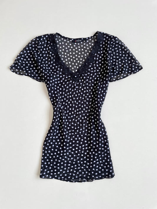Fabiani Sheer Polka Dot Top-Bust 40 to 42