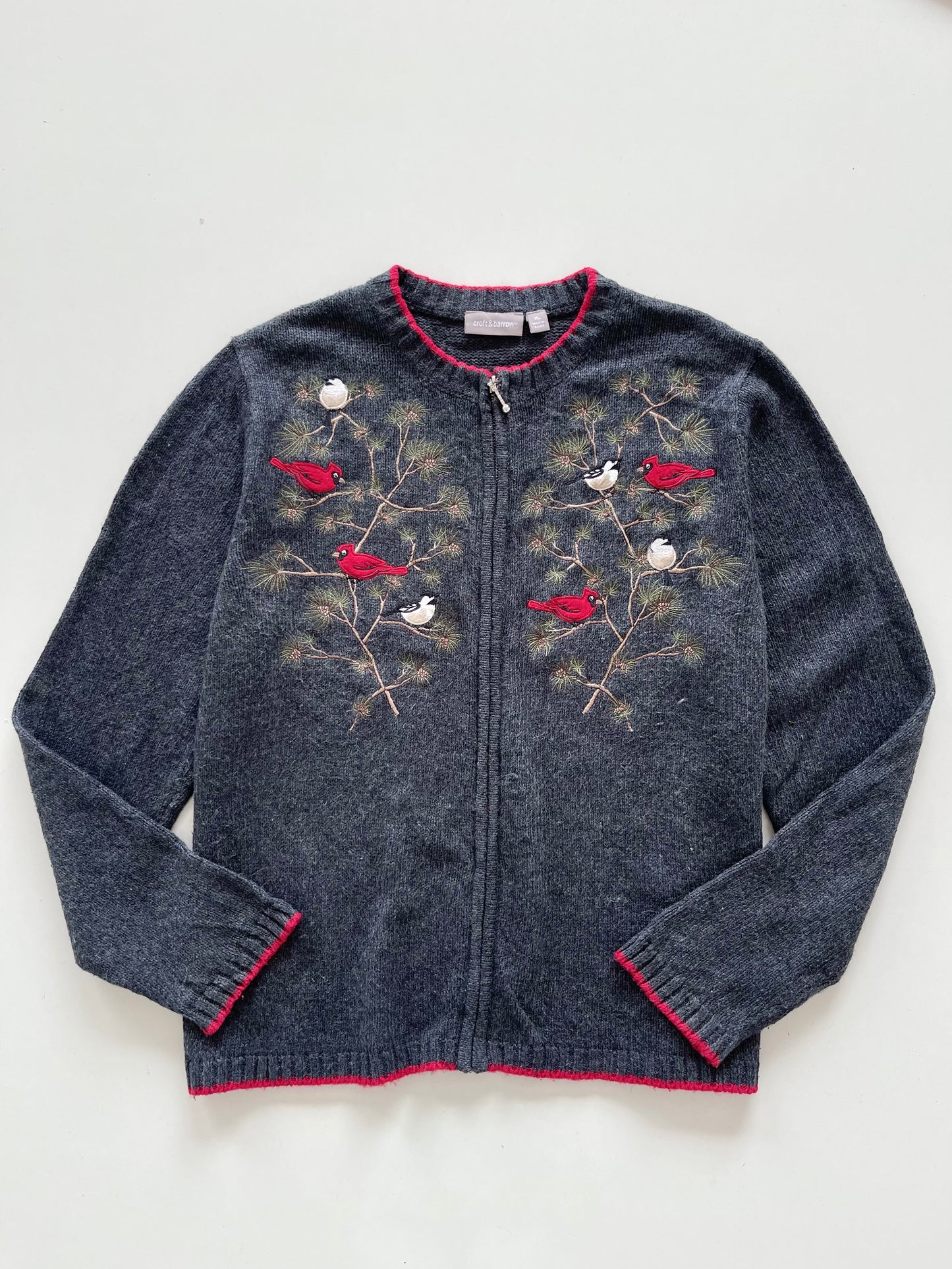 Croft & Barrow Vintage Embroidered Zipper -Bust46