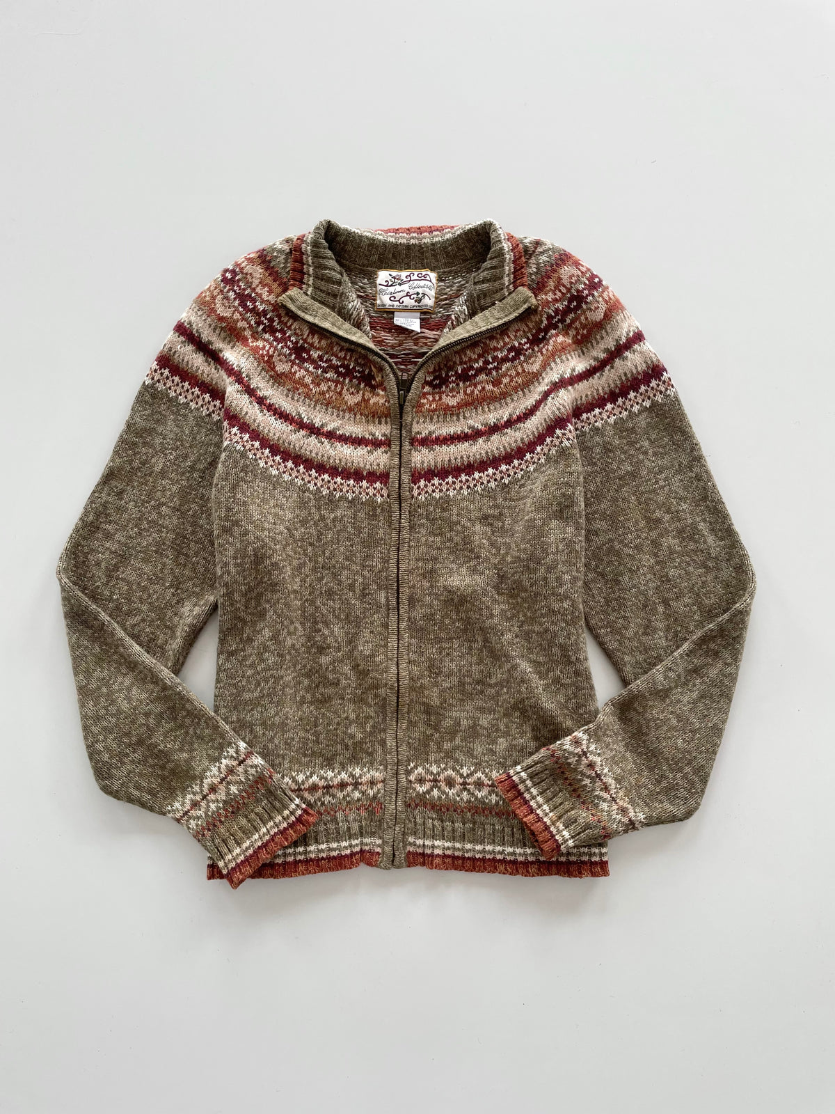 Heirloom Collectibles Zipper Embroidered Sweater-Bust 44