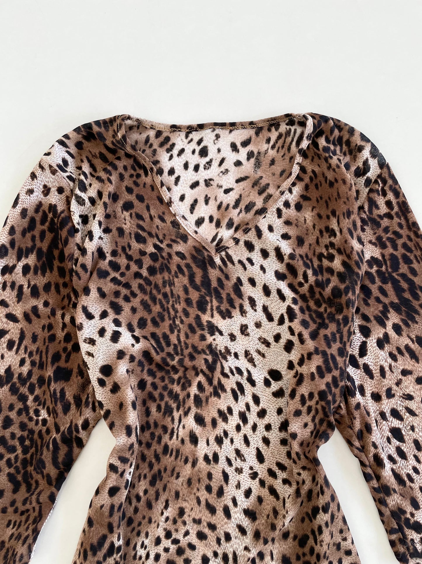 Animal Print Sheer Top-Bust 44 to 48