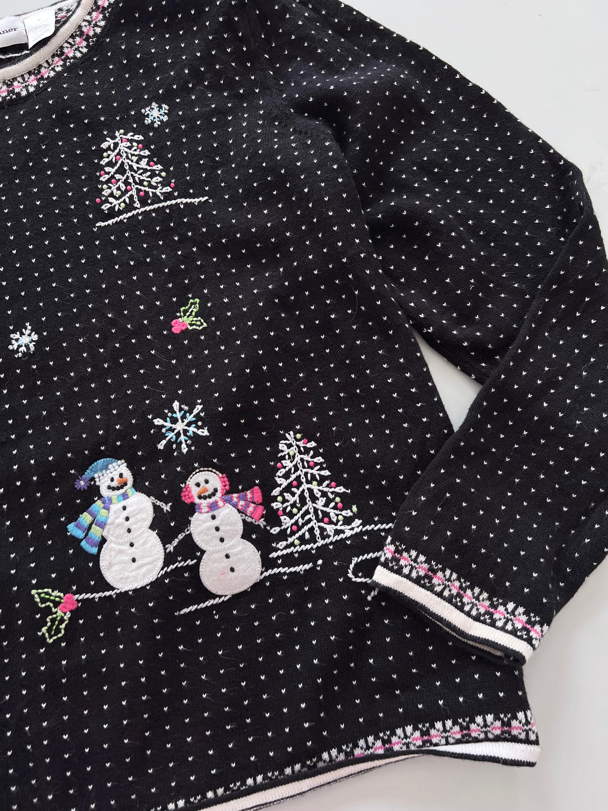 Alfred Dunner Embroidered Christmas Sweater-Bust 46