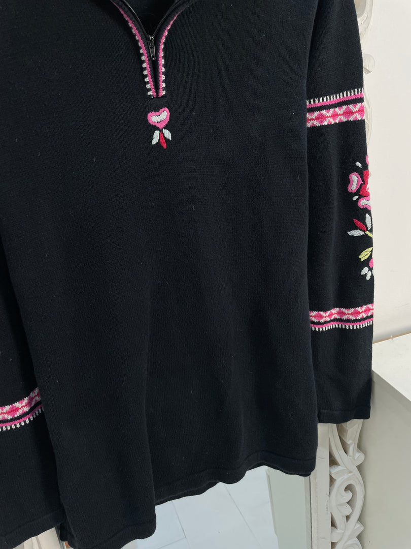Embroidered Sweater-Bust 36
