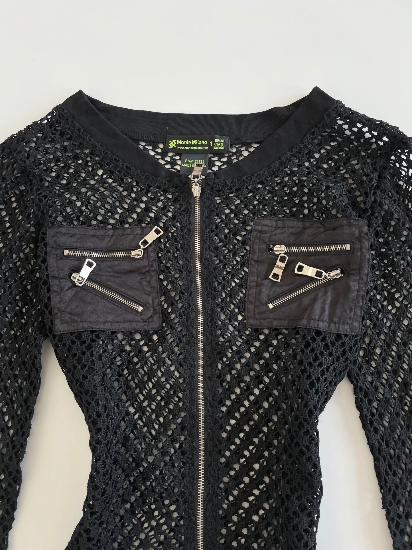 Monte Milano Sheer Crochet Top-Bust 32