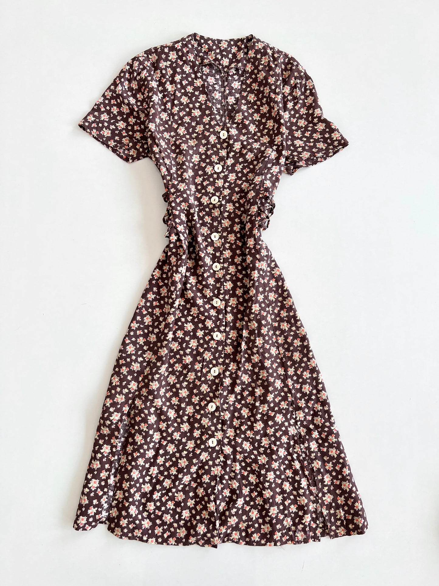 Floral Buttondown Vintage Dress-Bust 42