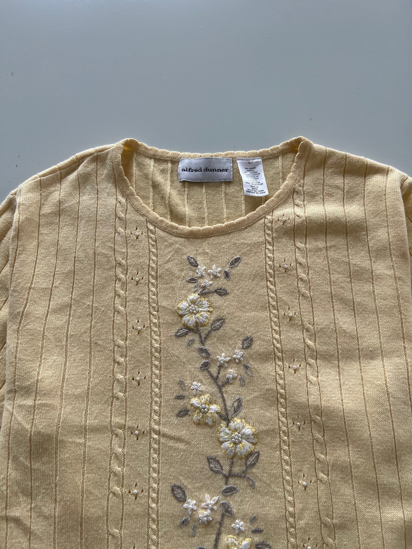 Alfred Dunner Embroidered Sweater-Bust 44