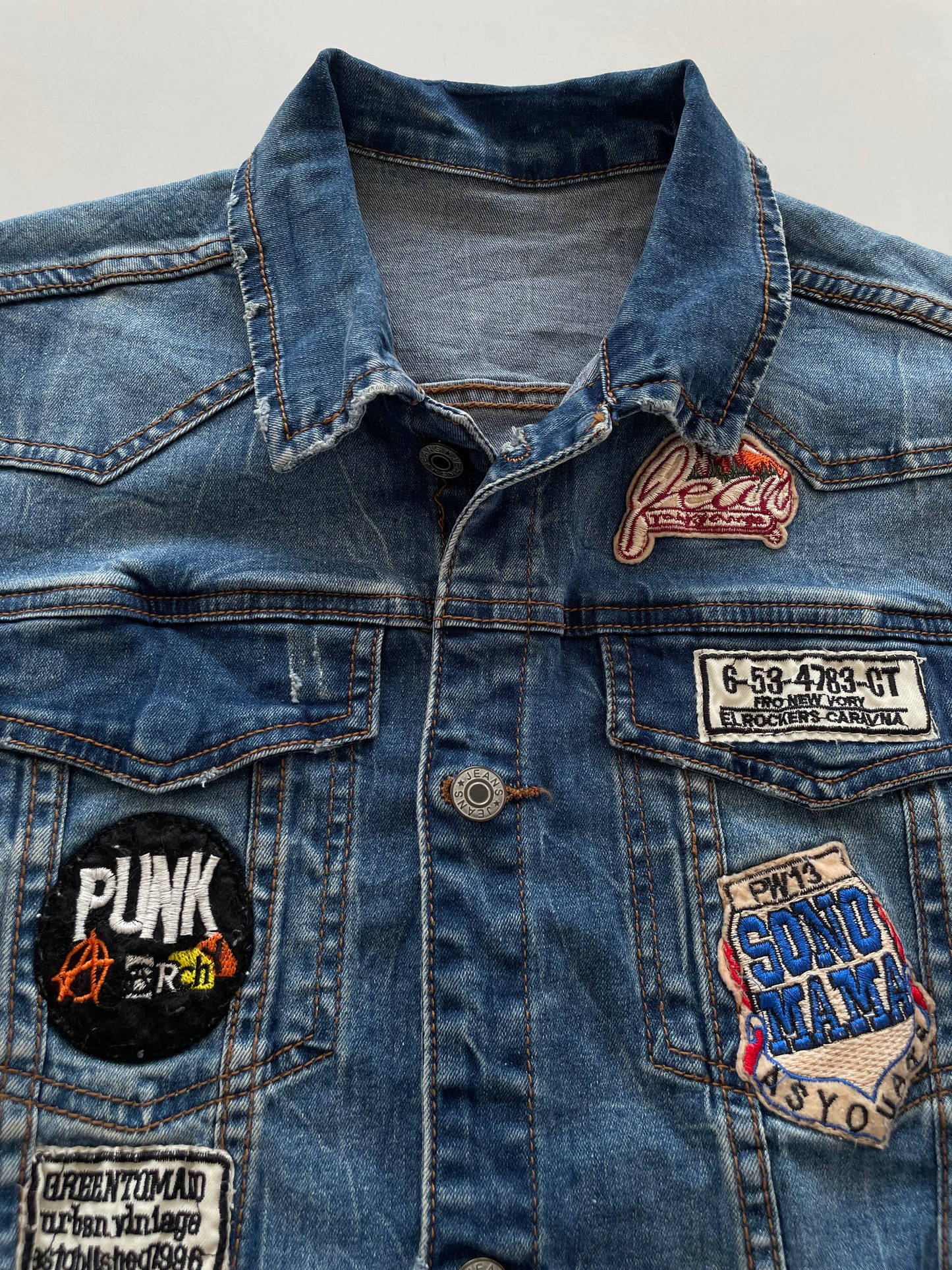 Punk Denim Vest-Bust 40