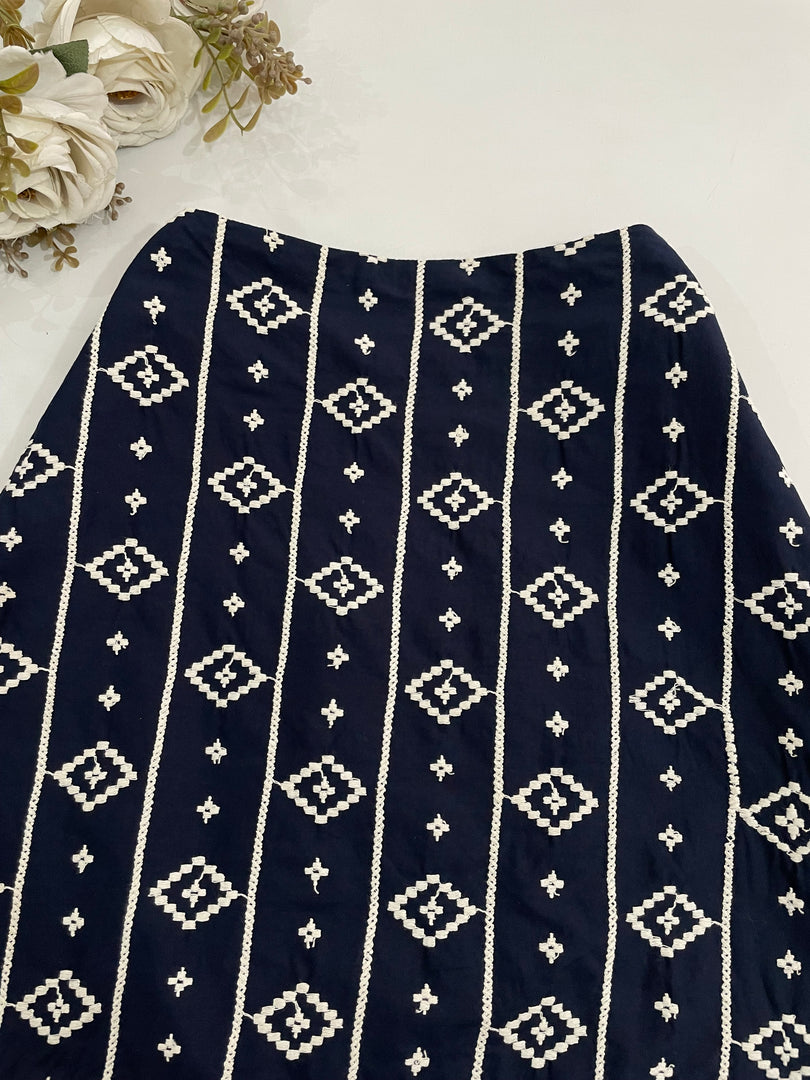 Mango Embroidered Skirt-Waist 30