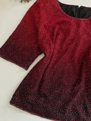 100% Pure Silk Heavily Hand Embroidered Vintage Top-Bust 50