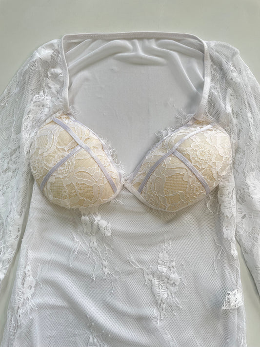 Lacy Sheer Bodysuit-Bust 34