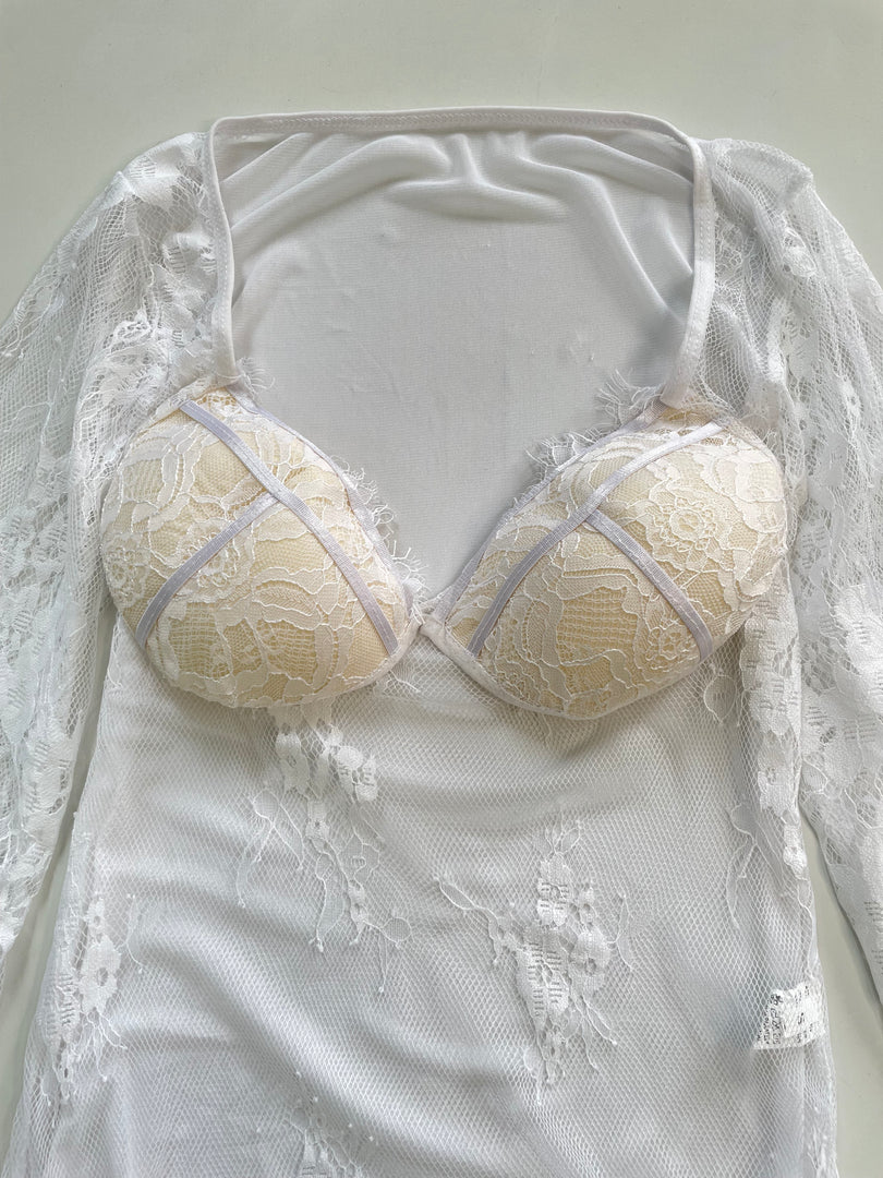 Lacy Sheer Bodysuit-Bust 34