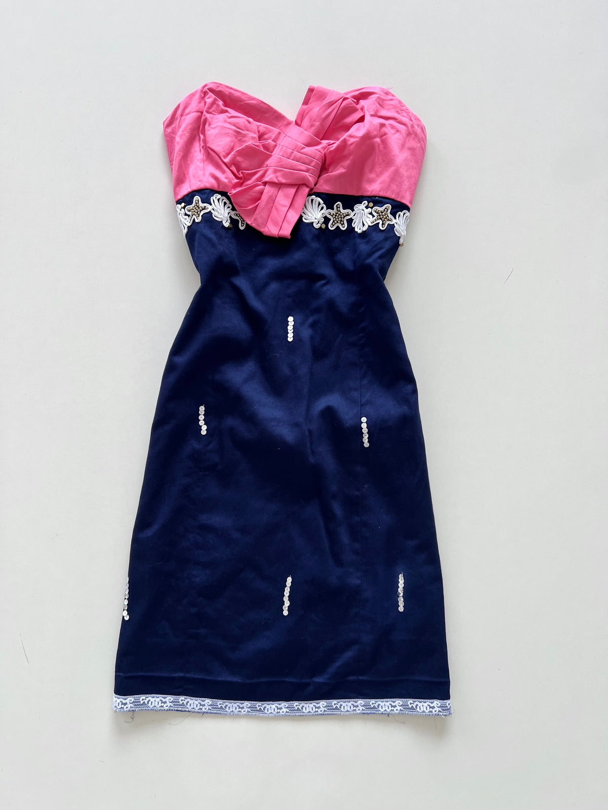 Embroidered Tube Dress-Bust 30
