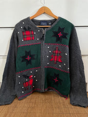 Crazy Horse Embroidered Christmas Sweater-Bust 40