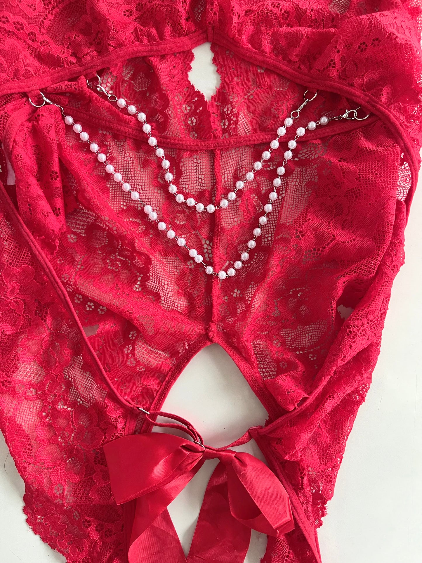 Sheer Lace Bodysuit-Bust 44 to 46