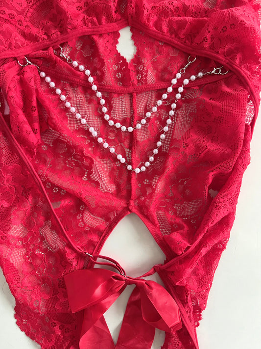 Sheer Lace Bodysuit-Bust 44 to 46