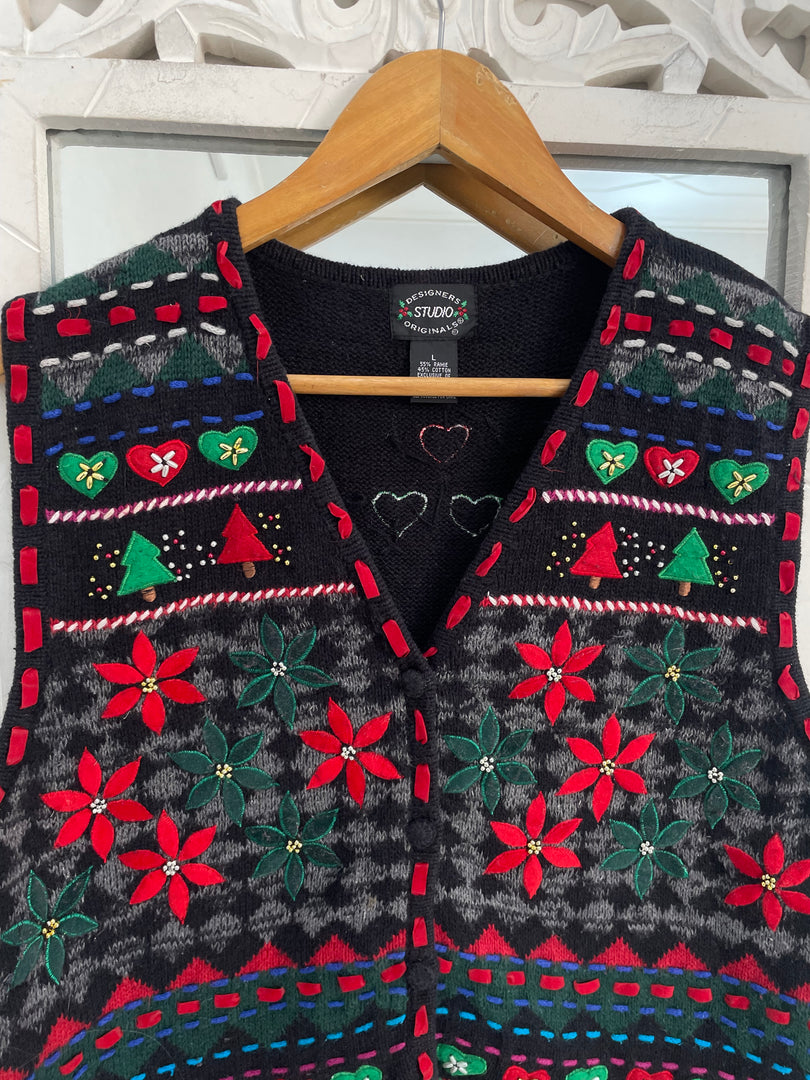 Christmas Sweater Vest-Bust 40