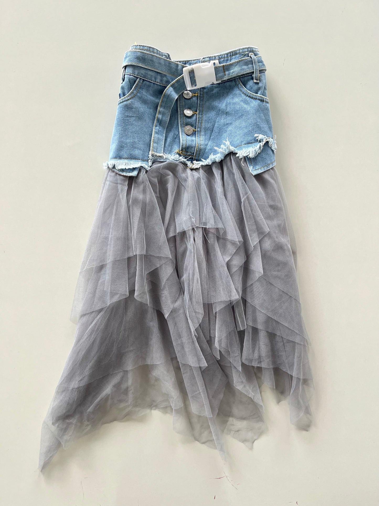 Asymmetric Vintage Tulle Skirt-Waist 30