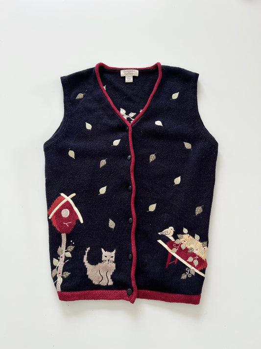 Christopher&Banks Embroidered Vest Sweater-Bust 42